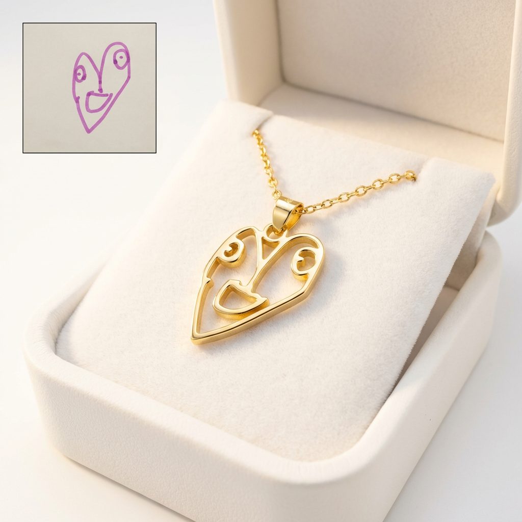 Adult Wearing Custom Keepsake Necklace